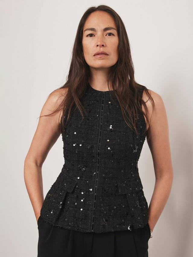 

Женский безрукавный жилет с круглым вырезом и декором Mint Velvet