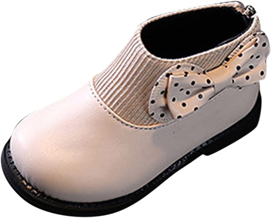 

Детские шерстяные носочки-бутсы с рифленой текстурой и плюшевым бантиком, теплые вязаные снежные ботинки для холодной погоды, нескользящие, удобные короткие обувь Generic, White