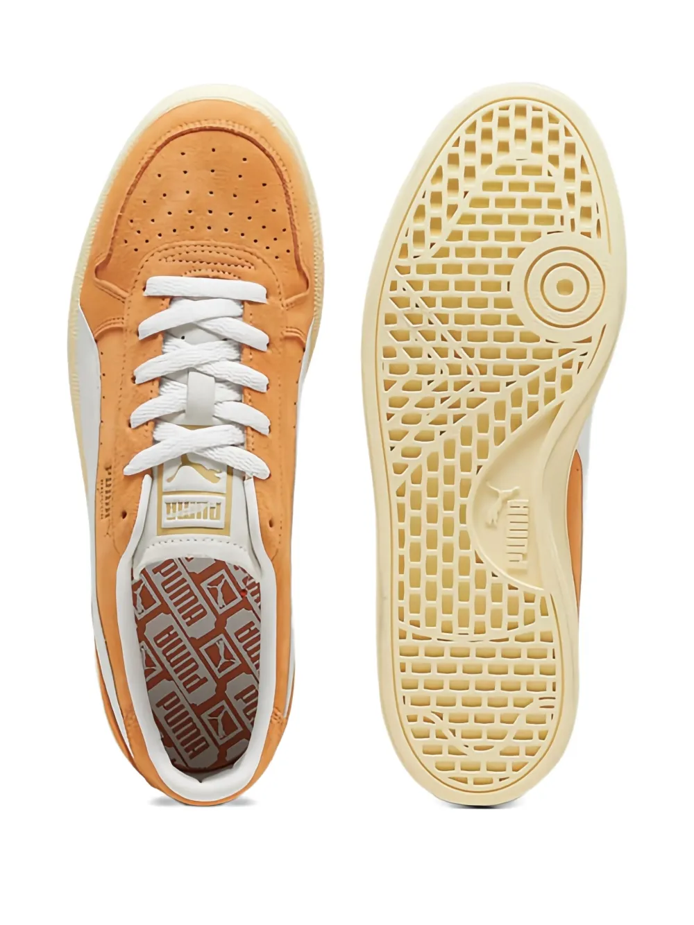 Мягкие кроссовки Indoor Soft "Оранжевый/Белый" PUMA — фото 3