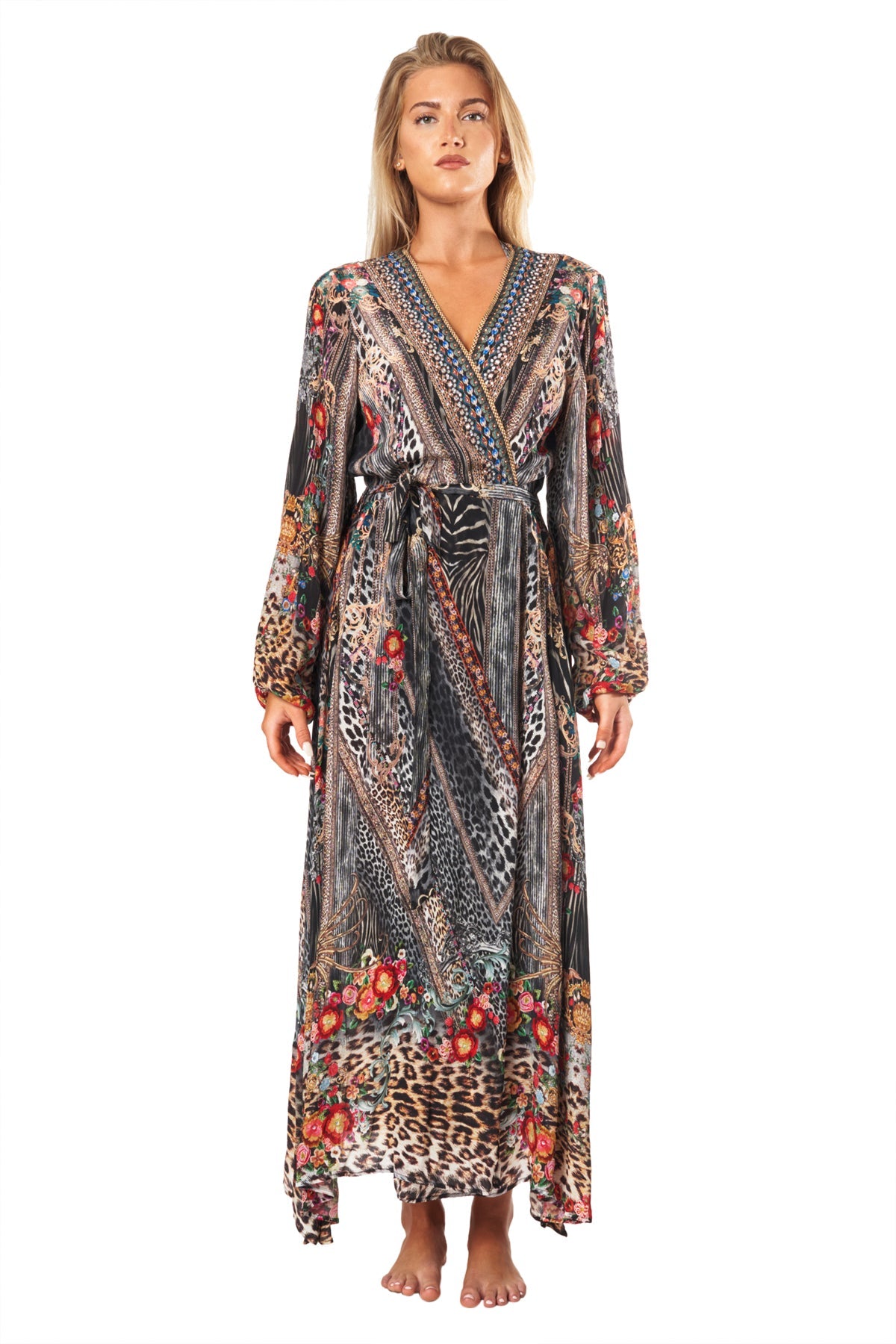 

Платье макси Rue Wrap с двухсторонними рукавами La Moda Clothing, цвет multi