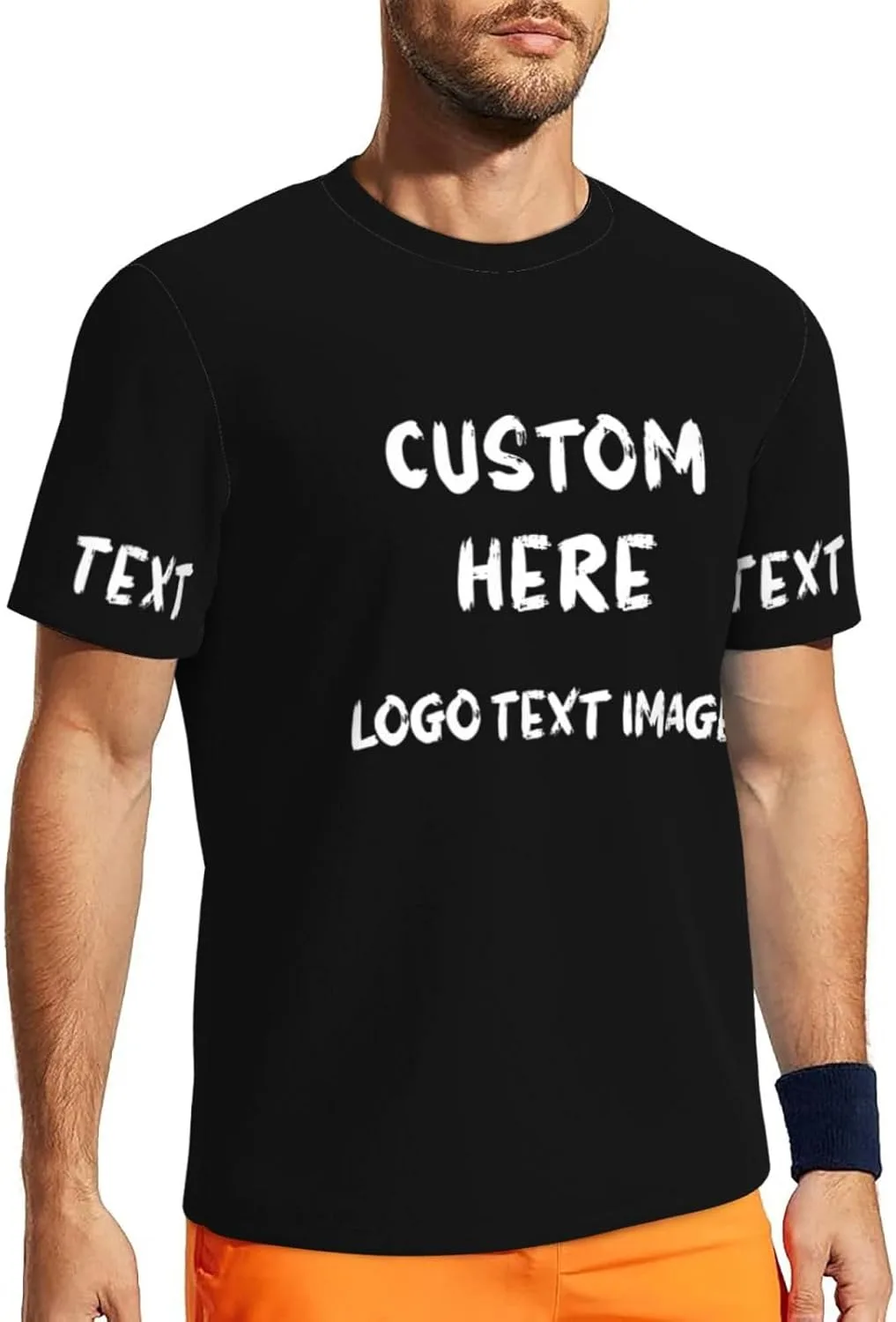 Футболка мужская Custom с принтом спереди и сзади — фото 2