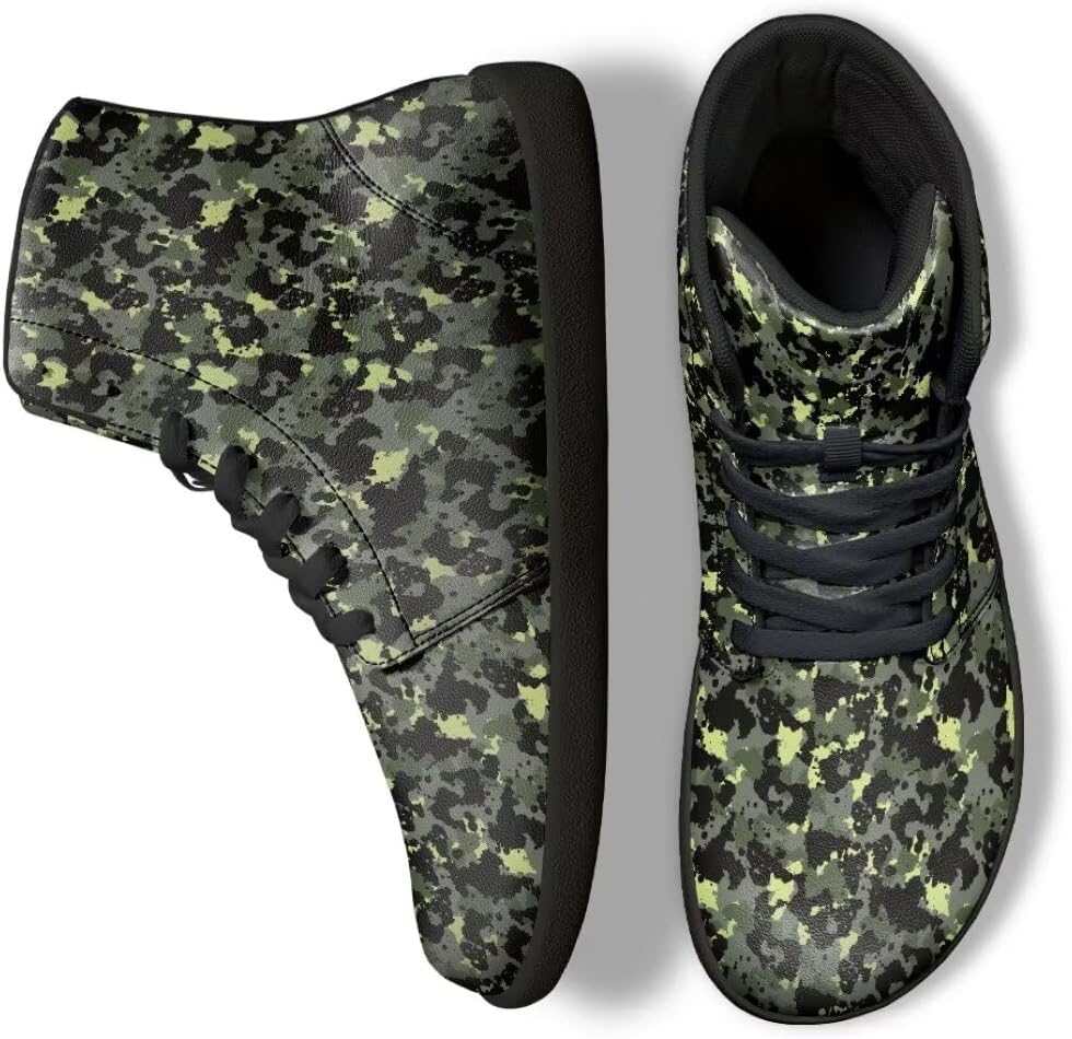 

Мужские кроссовки без каблука, легкие, с широким носком, нескользящие, высокие, с нулевым перепадом высоты подошвы Getelinseng, черный/зеленый