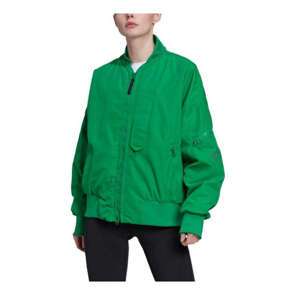 Куртка от Stella McCartney тканая куртка-бомбер Adidas, зеленый — фото 2