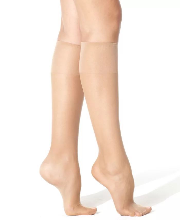 

Гольфы до колена Hanes Silk Reflections Silky Sheer с укрепленным носком ALLSTAR PRODUCTS GROUP, коричневый