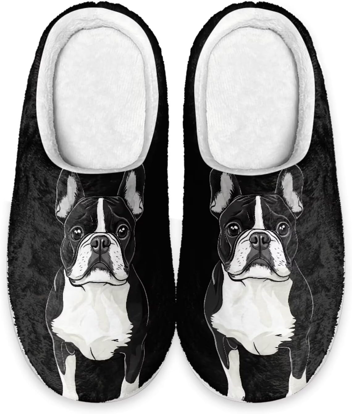 

Женские домашние тапочки Forchrinse с милым 3D мопсом, теплые уютные тапочки, мужские домашние туфли, мягкие плюшевые пушистые тапочки для дома и улицы с противоскользящей подошвой, черный