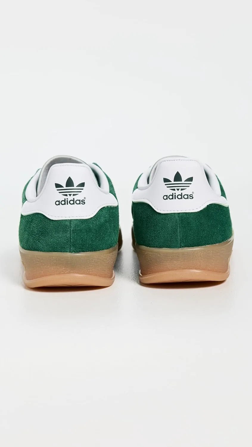 Мужские кроссовки Adidas Gazelle Indoor с шнуровкой, повседневные - зеленые, зеленый/белый — фото 3