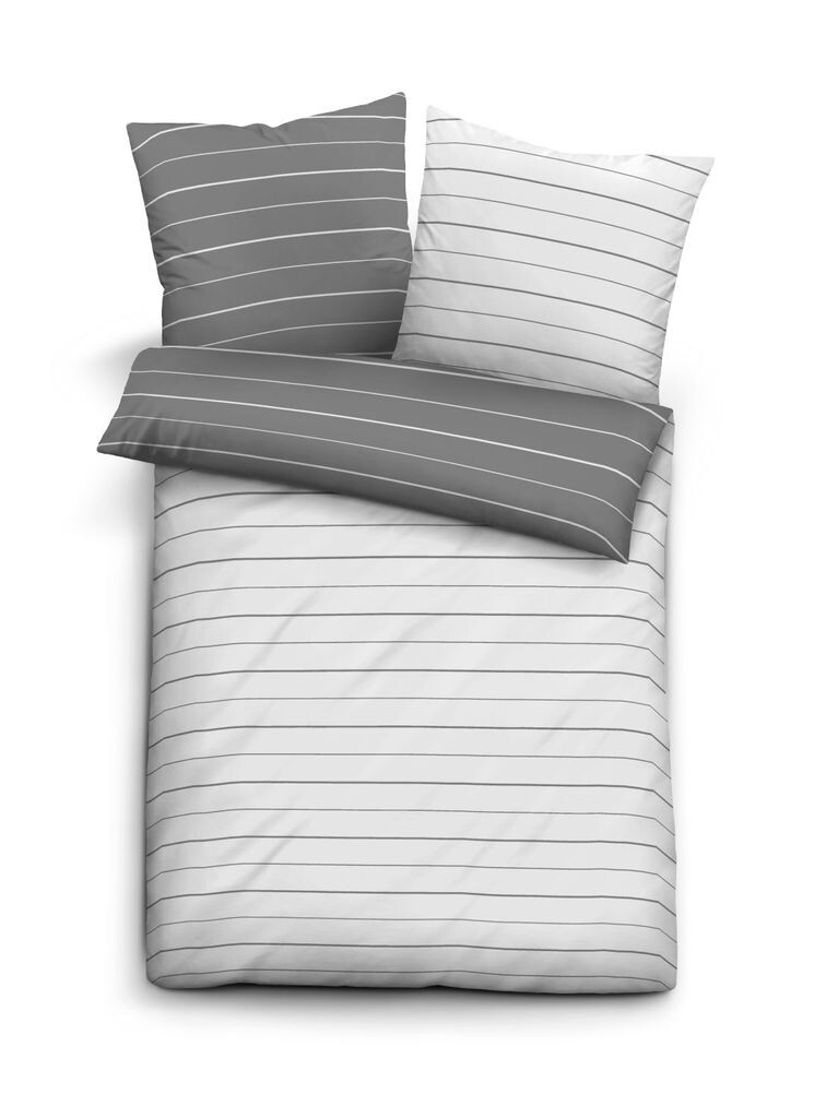

Biberna Mako сатиновое постельное белье "ПОЛОСКИ - MIX & MATCH" STORM GREY 80х80 см