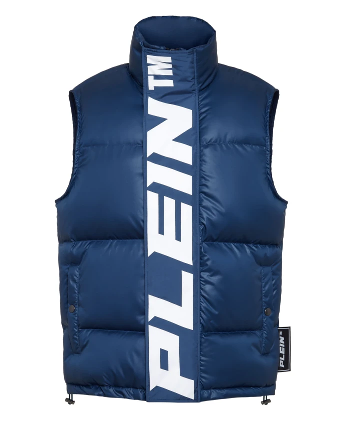 

Нейлоновый пуховый жилет Philipp Plein, синий