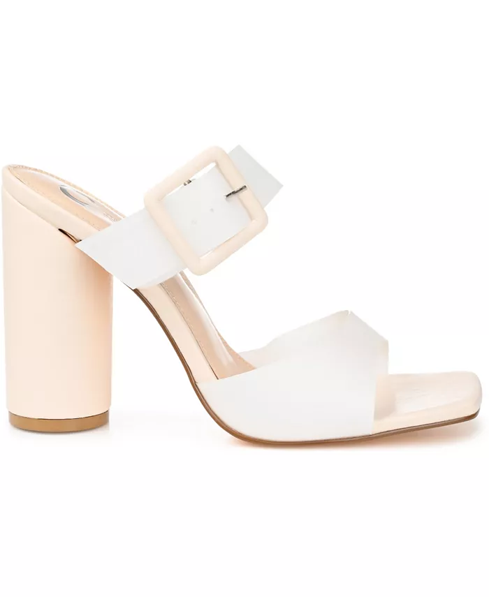 Женские босоножки Luca на платформе с двойными ремешками и квадратным каблуком Journee Collection, белый — фото 2