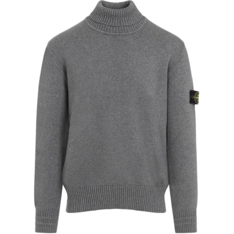 

Свитер с воротником-стойкой и нашивкой с логотипом STONE ISLAND, серый