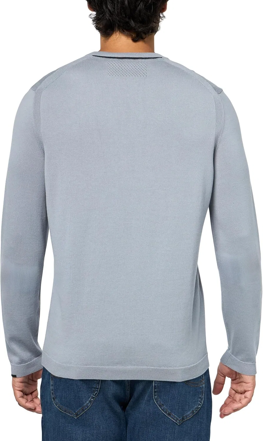 BOSS Мужской свитер Tech Flex Cotton Stretch Knit, серый — фото 2
