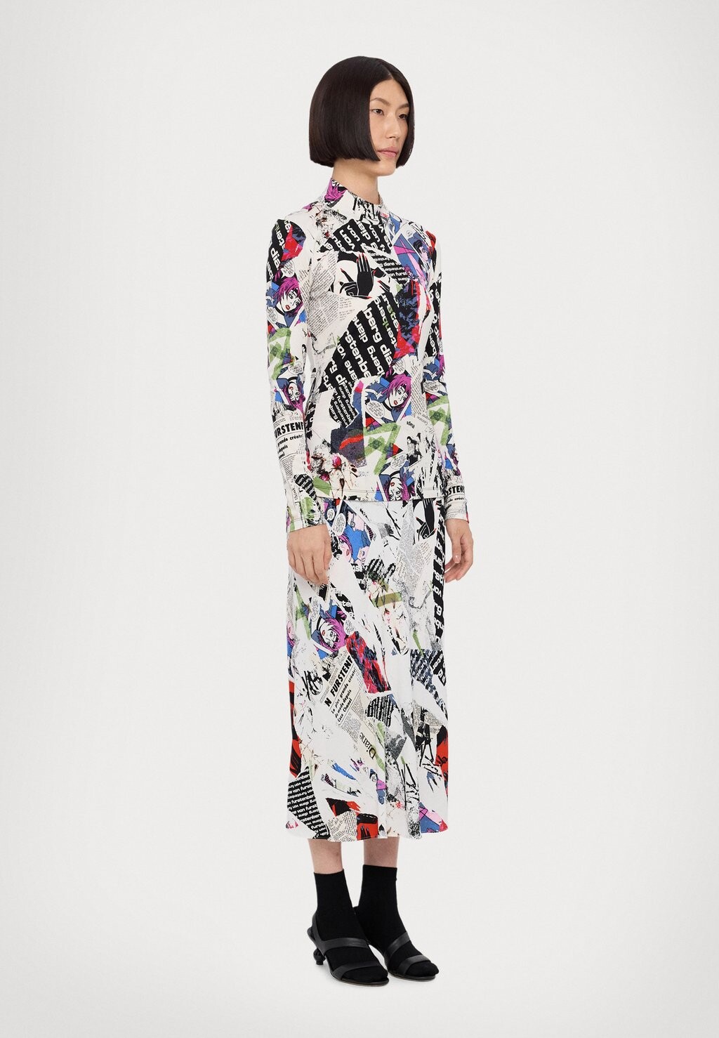 

Топ с длинными рукавами DOHA Diane von Furstenberg, мультиколор
