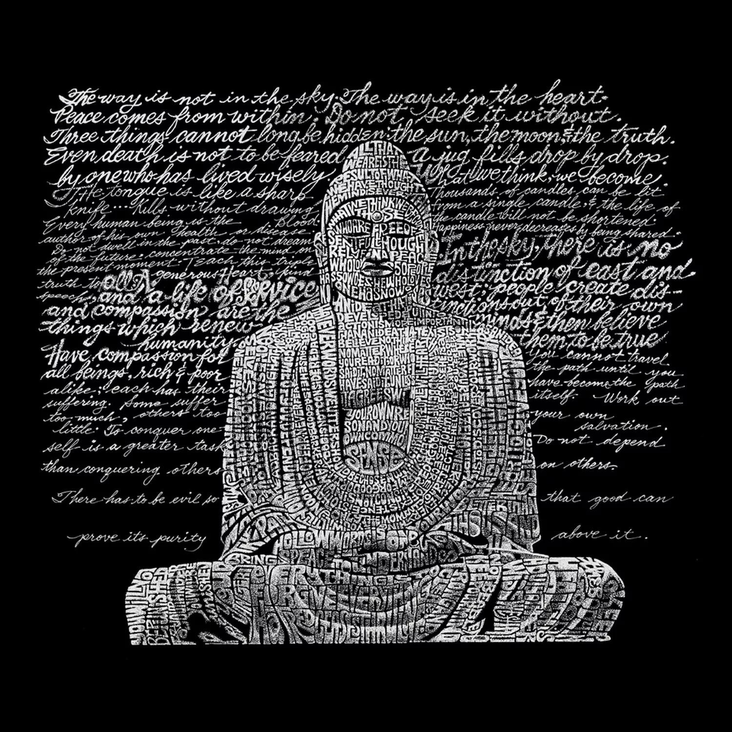 

Zen Buddha — мужская футболка премиум-класса Word Art LA Pop Art, черный