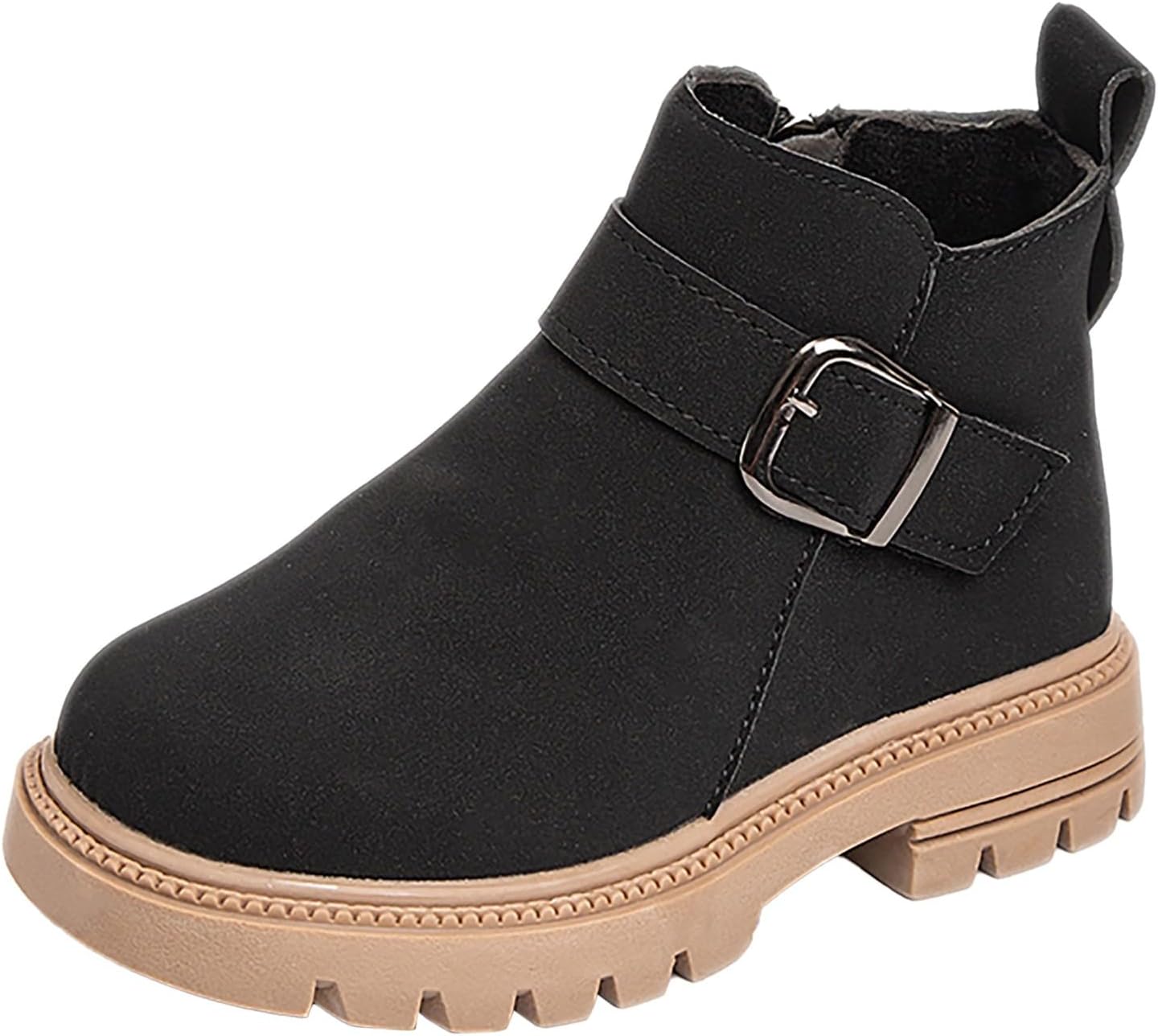 

Девочковые ботинки IWIHMIV с противоскользящей подошвой, детские ботильоны с боковой молнией, теплые низкие ботинки на зиму, короткие ботиночки для снега, обувь для улицы, Q7-Black