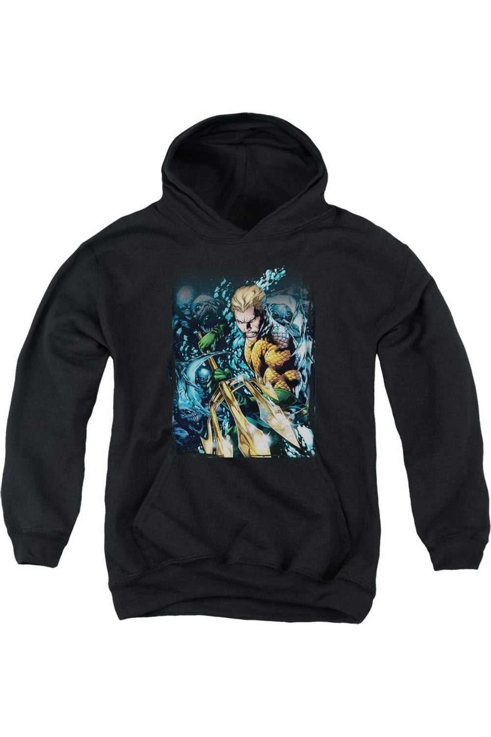 

Толстовка с капюшоном Justice League of America Aquaman #1 для молодежи Gildan, черный