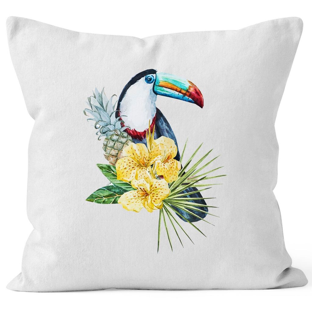 

Чехол на подушку Tucan Pineapple Tropical Summer Jungle Paradise Чехол на подушку с ананасом декоративная подушка Autiga белый, униразмер