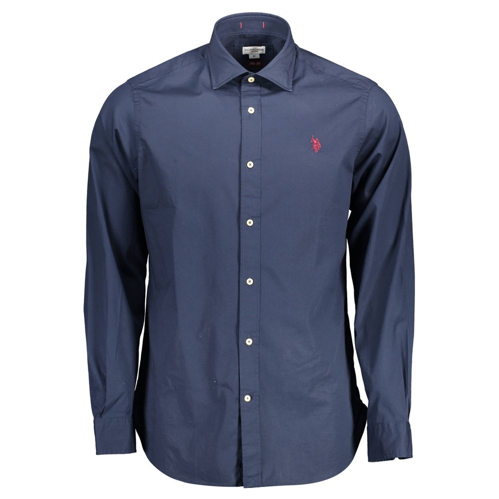 

Синяя хлопковая рубашка U.S. Polo Assn., синий