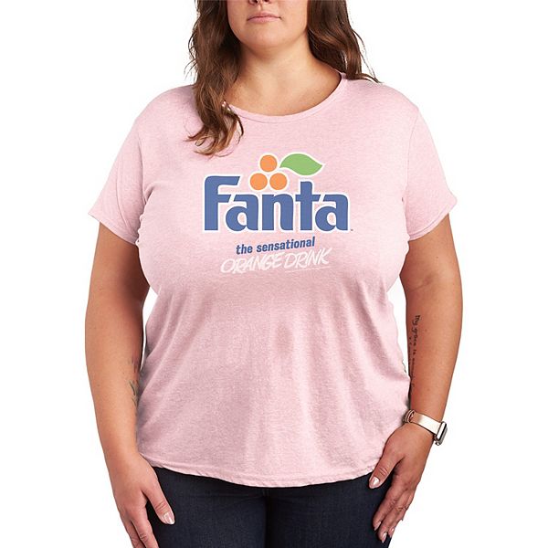

Футболка Plus size с ретро-принтом Fanta Licensed Character, Heather Pink