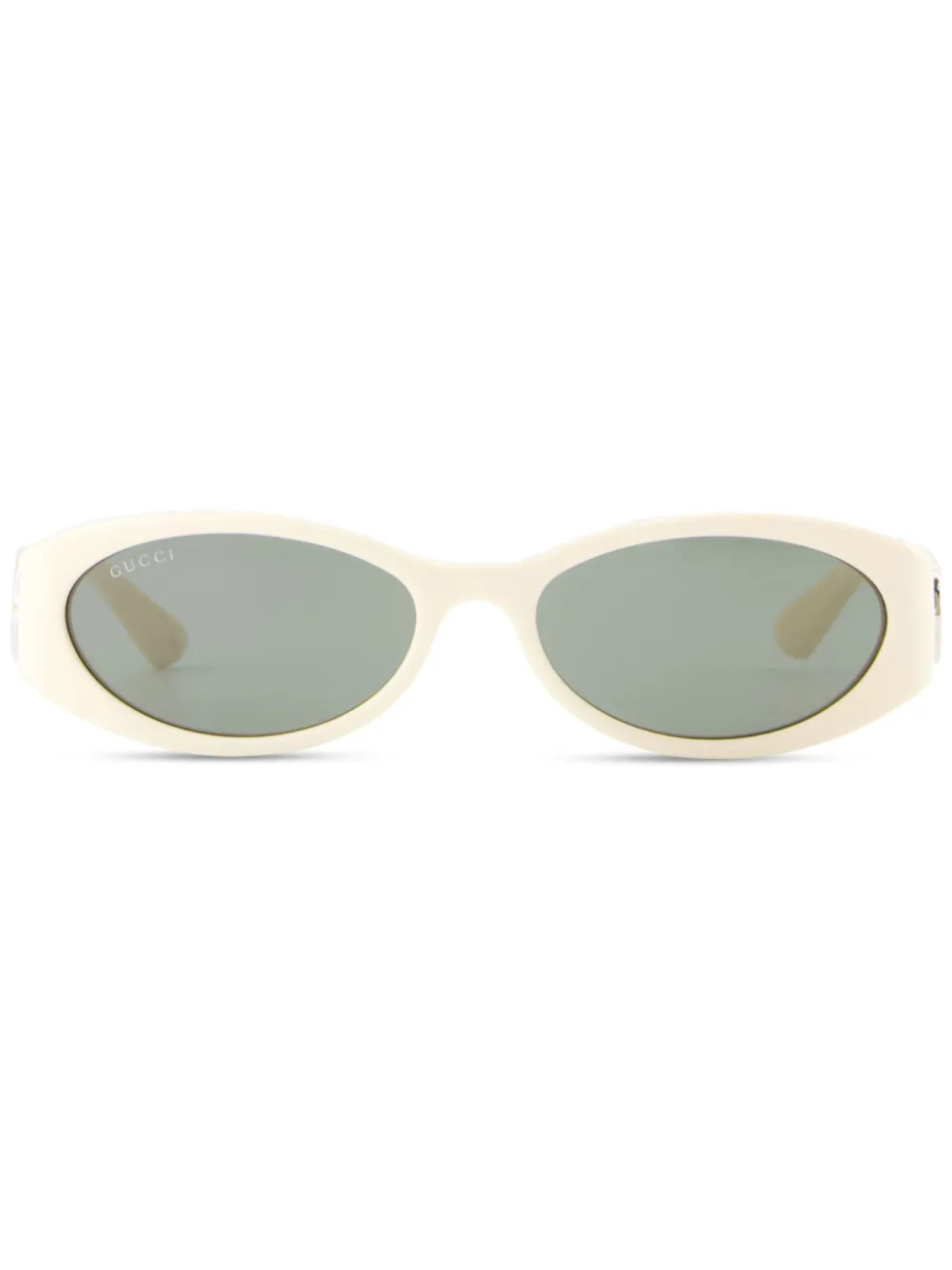 

Gucci Eyewear солнцезащитные очки Double G в овальной оправе, белый