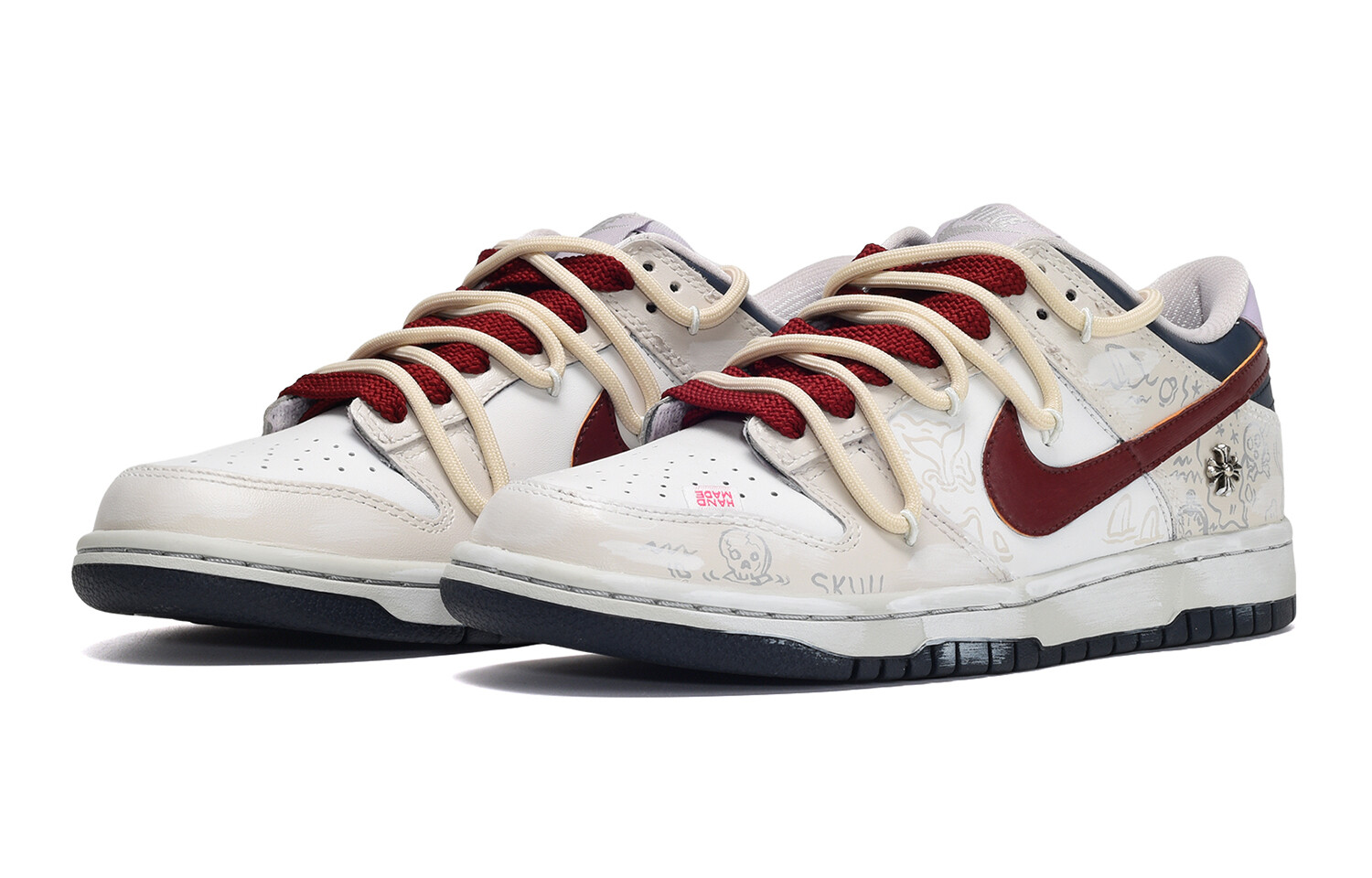 

Кроссовки Nike Dunk Skateboarding Shoes Women's Low-top White-brown-red, красный