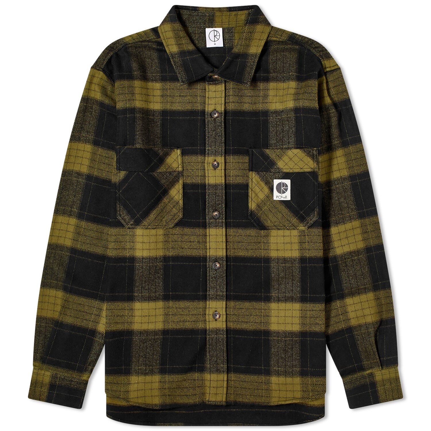 

Шорты Polar Skate Co. Mike Flannel Check Overshirt, цвет Black / Army Green