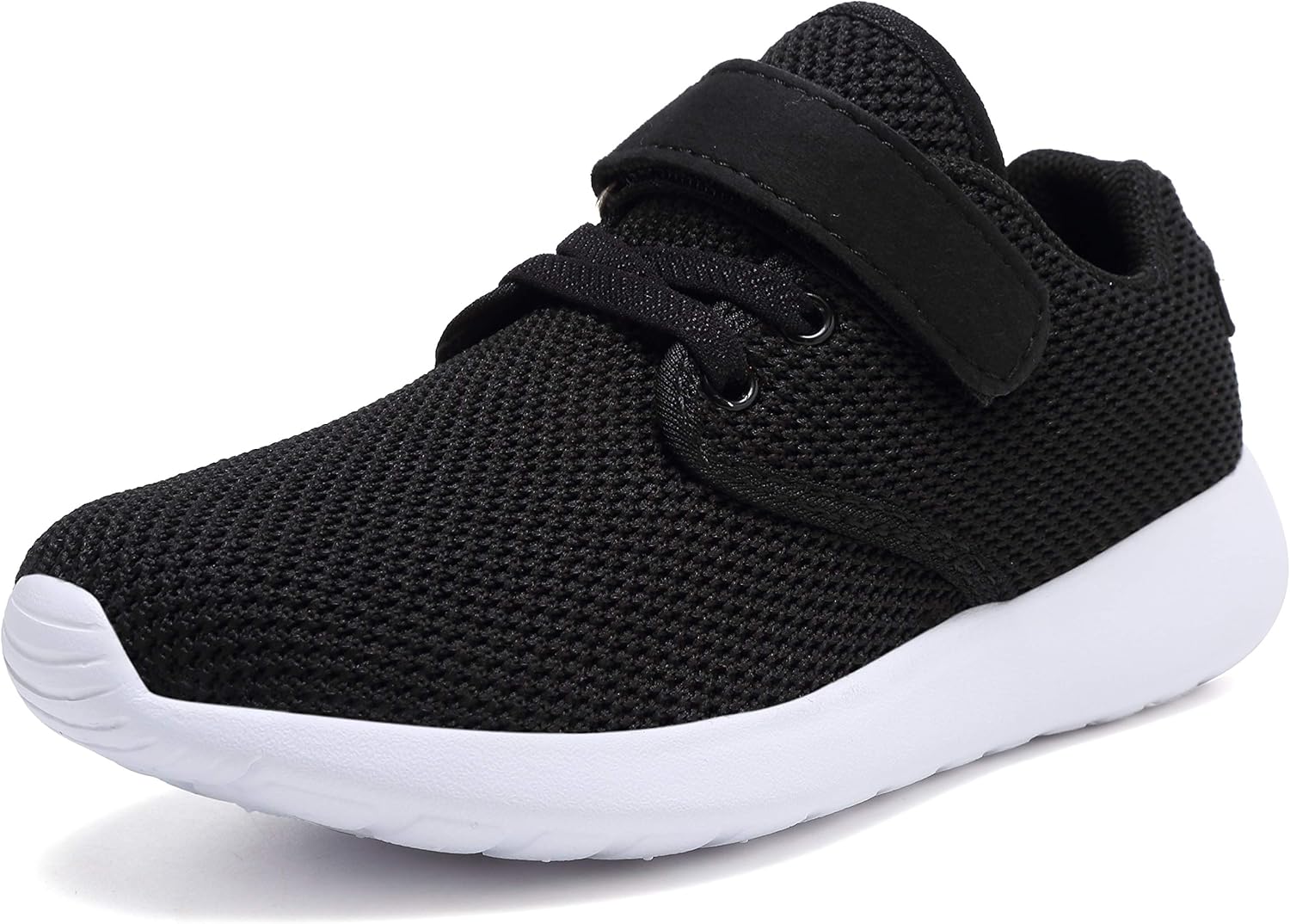 

Кроссовки TOEDNNQI для мальчиков и девочек, детские легкие дышащие с ремешком, спортивные беговые туфли для малышей/детей младшего возраста/старших детей, черный