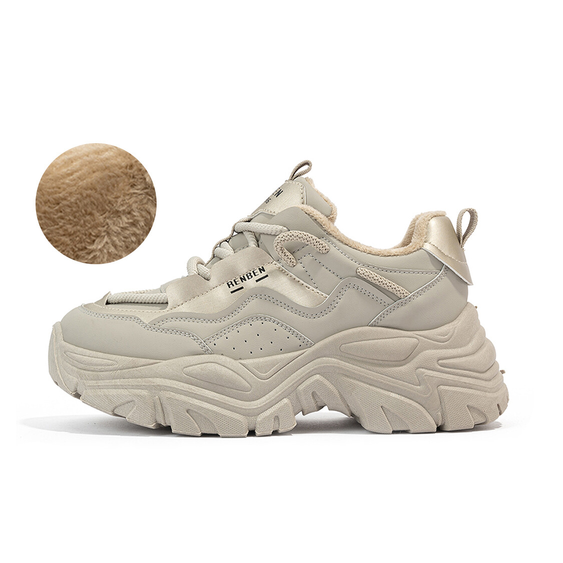 

Кроссовки RENBEN Chunky Sneakers Women's Low-top, черный