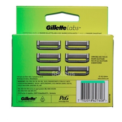 Стержни для лезвий Gillettelabs, 6 лезвий, Gillette — фото 2