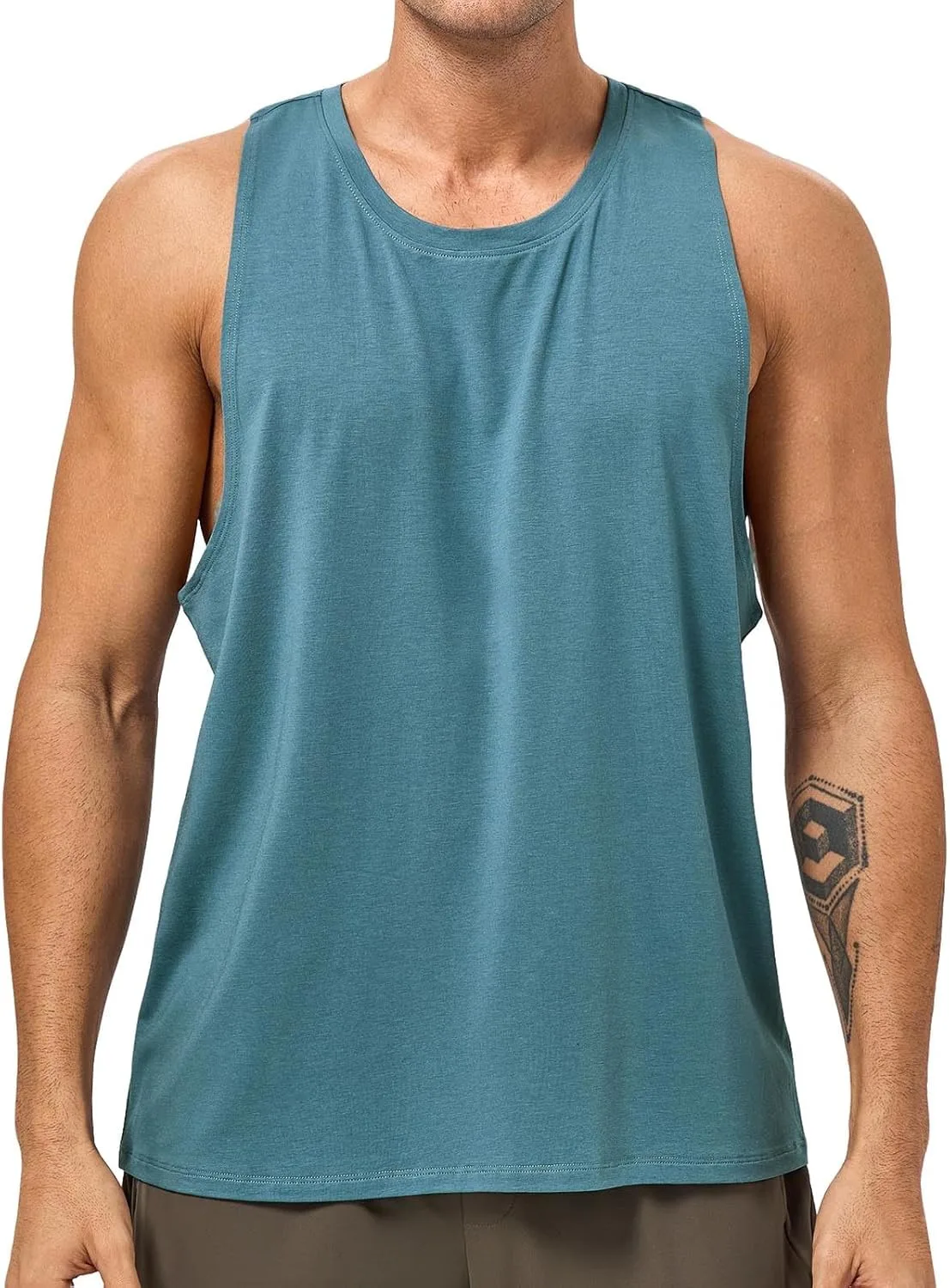 

Мужская майка без рукавов Solid Color Loose Fit Crewneck