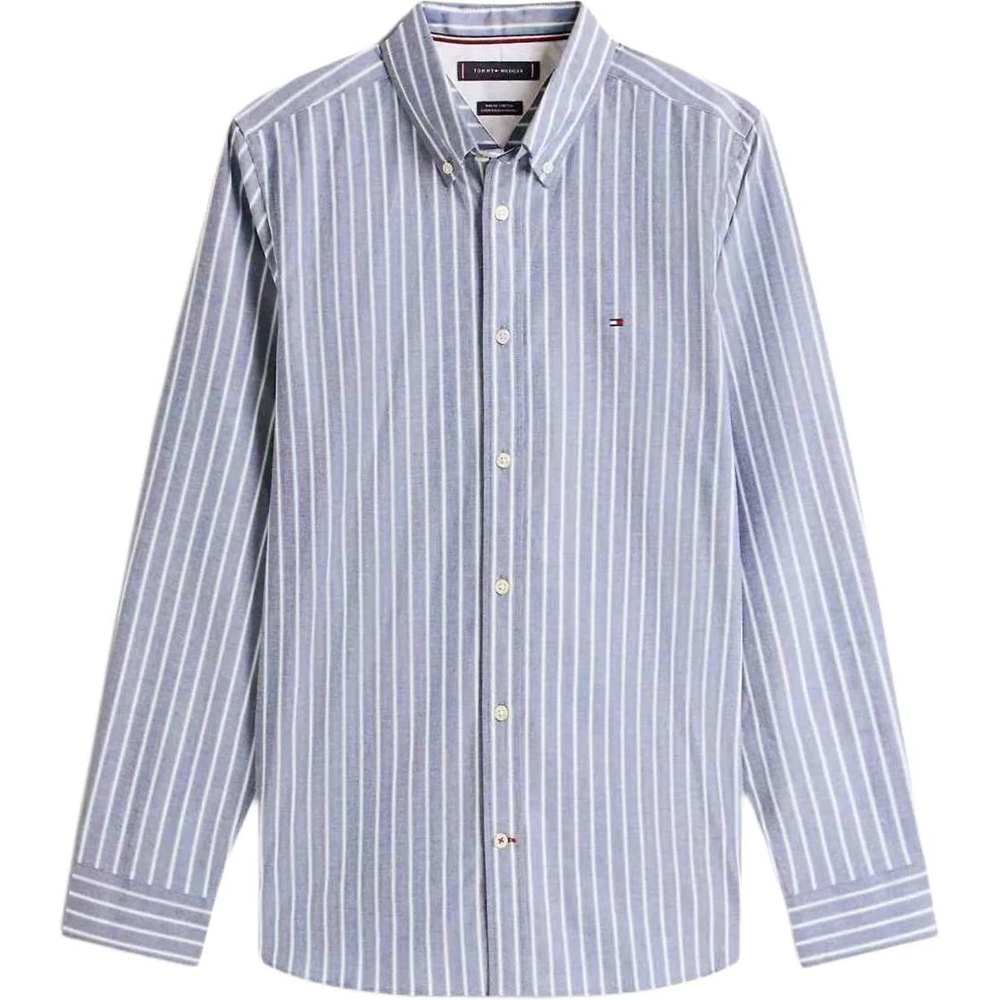 Рубашка мужская Gray Blue Stripes Moderate Tommy Hilfiger