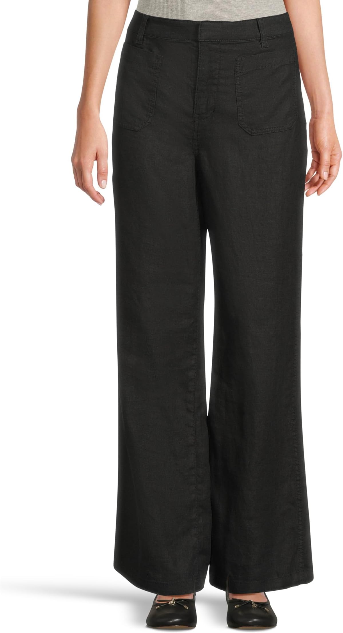 

Брюки Madewell Patch Pocket Flare - 100% Linen, цвет Jet Black