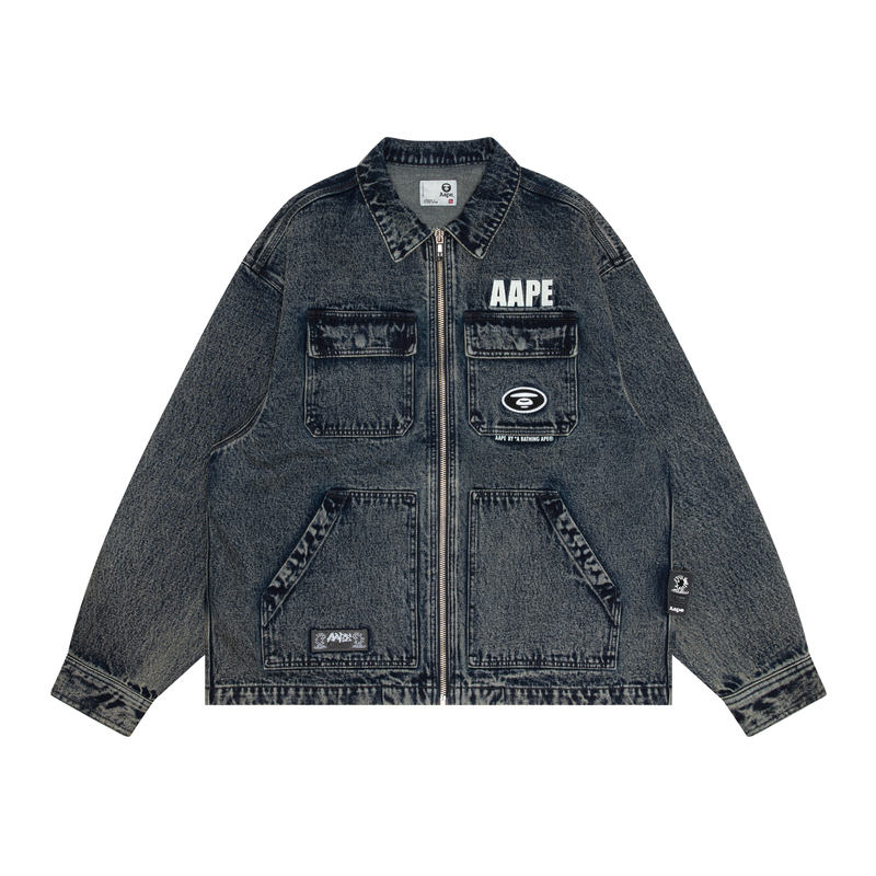 

Aape Джинсовая куртка с аппликацией логотипа, Black BK C
