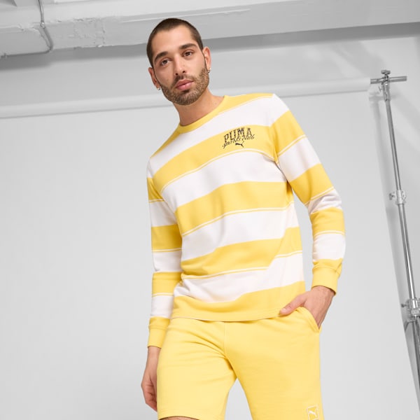 

Мужская полосатая толстовка с круглым вырезом Class Pack Puma, желтый