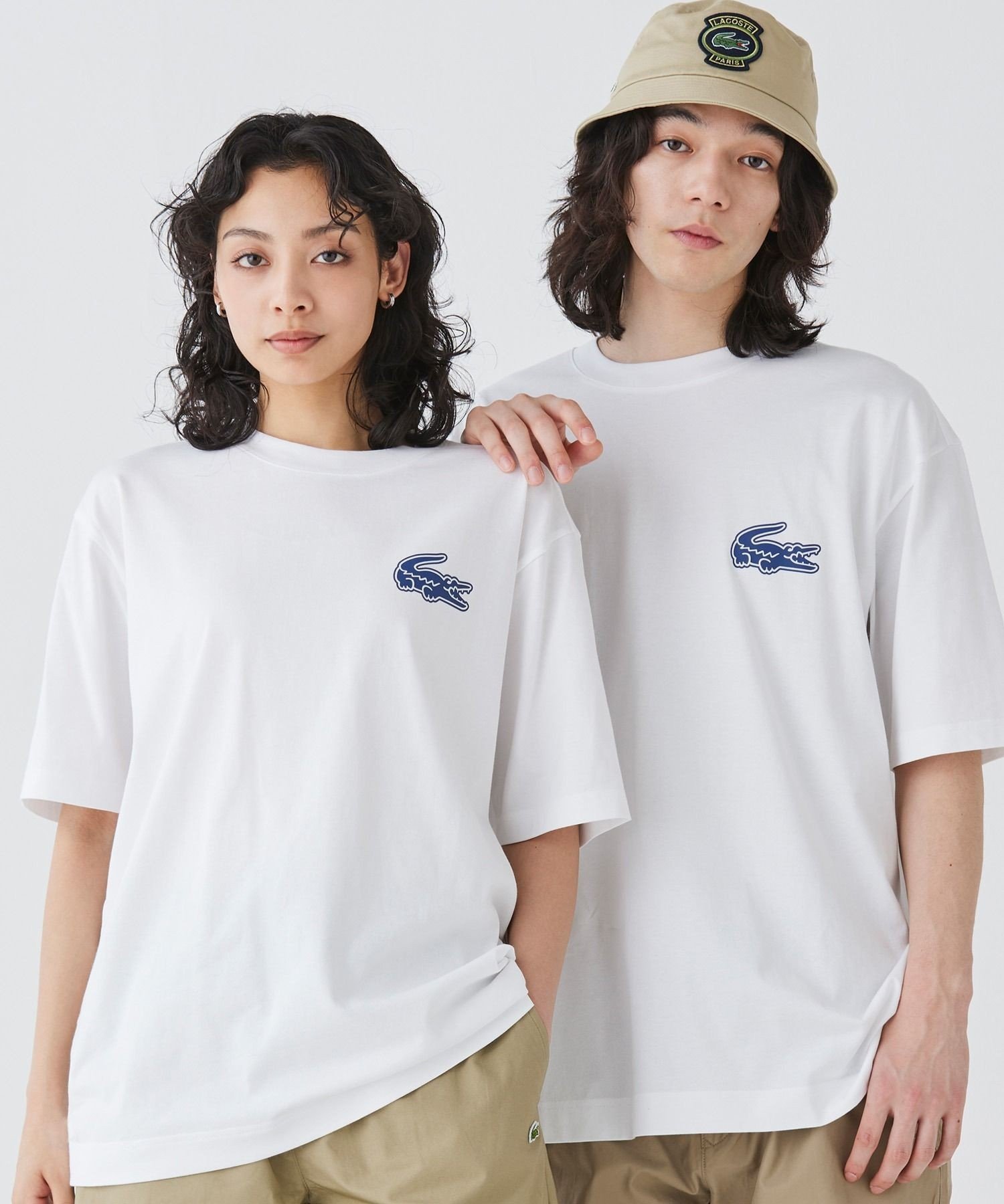 Футболка LACOSTE с увеличенным принтом на спине, White