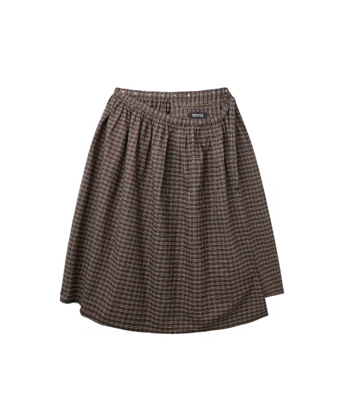 Женская юбка RENSE Eyelet Brown Check — фото 3