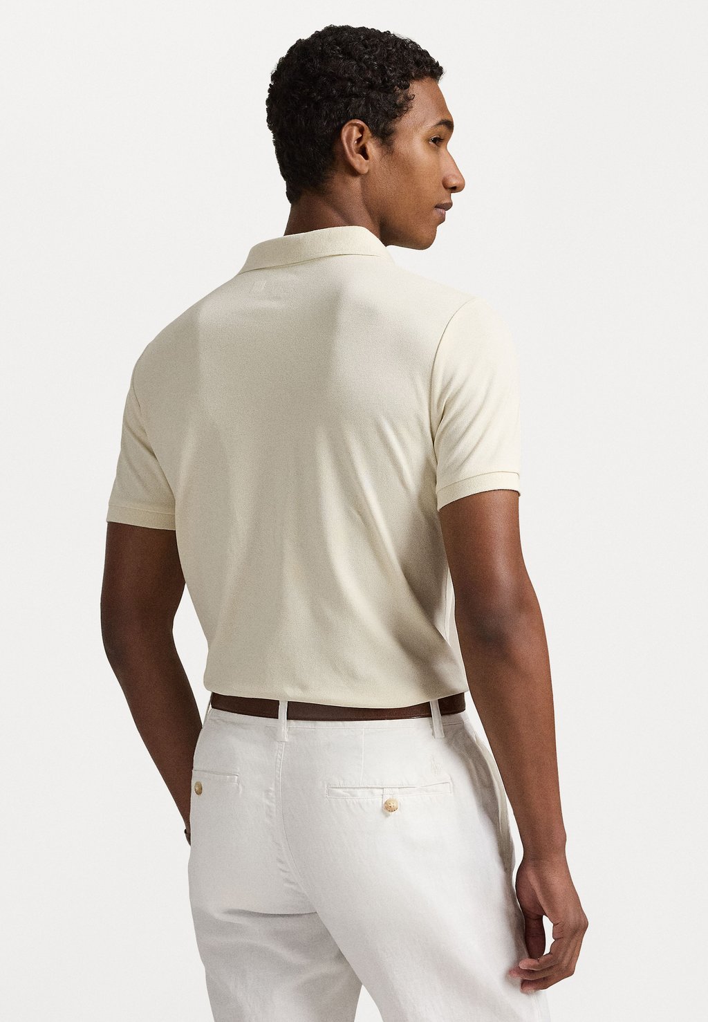 Поло CUSTOM SLIM FIT STRETCH SHIRT Polo Ralph Lauren, слоновая кость — фото 3