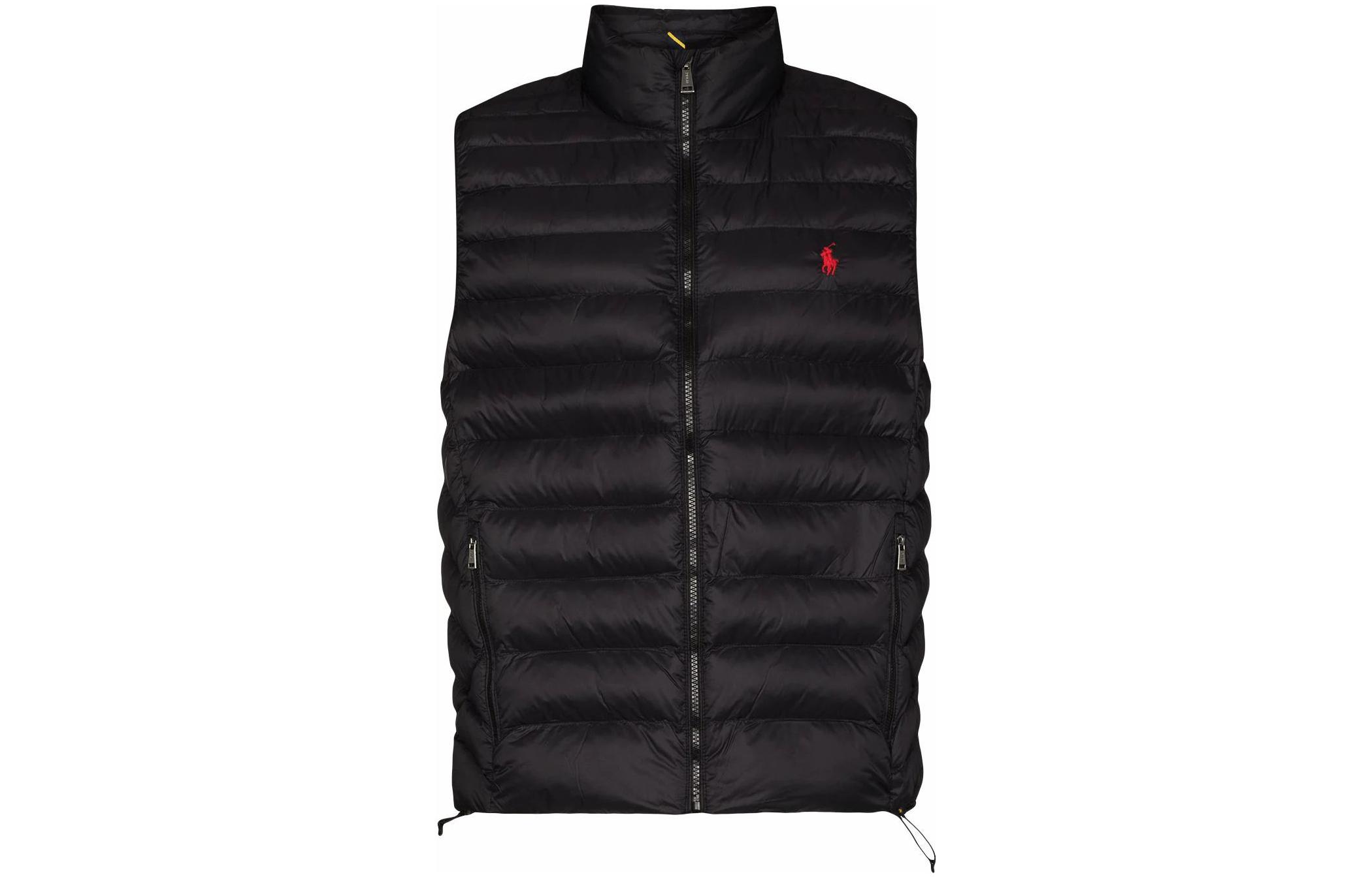 Polo Ralph Lauren Вышитая стеганая безрукавка, Black — фото 3