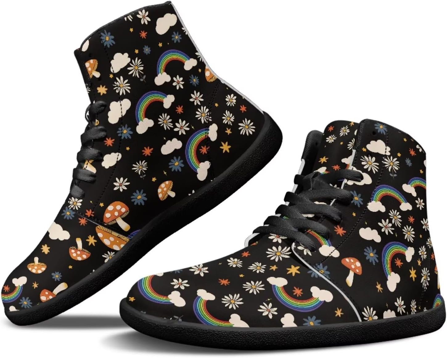 

Минималистичные кроссовки Binienty для ходьбы, женские и мужские, высокие, Rainbow Mushroom