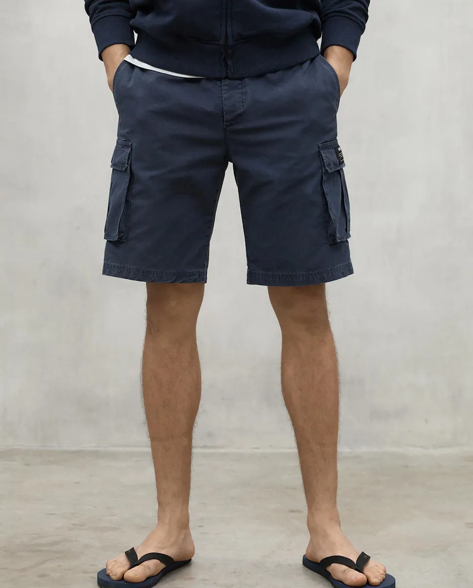 

Мужские шорты-карго с застежкой на пуговицу и молнию Ecoalf, темно-синий