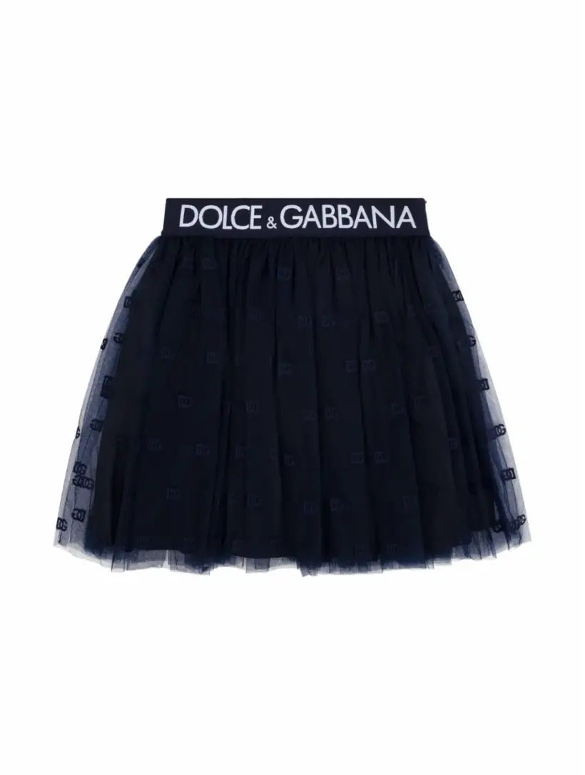 

Юбка из тюля с монограммой Dolce&Gabbana, тёмно-синий