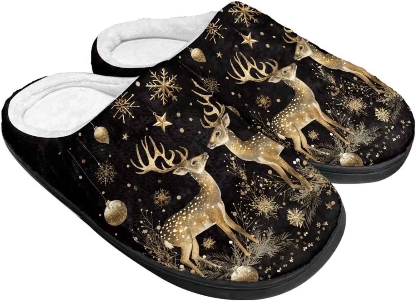 

Зимние пушистые тапочки для женщин и мужчин, мягкие и удобные тапочки, противоскользящие домашние тапочки для ходьбы Wanzuoeng, черный/коричневый