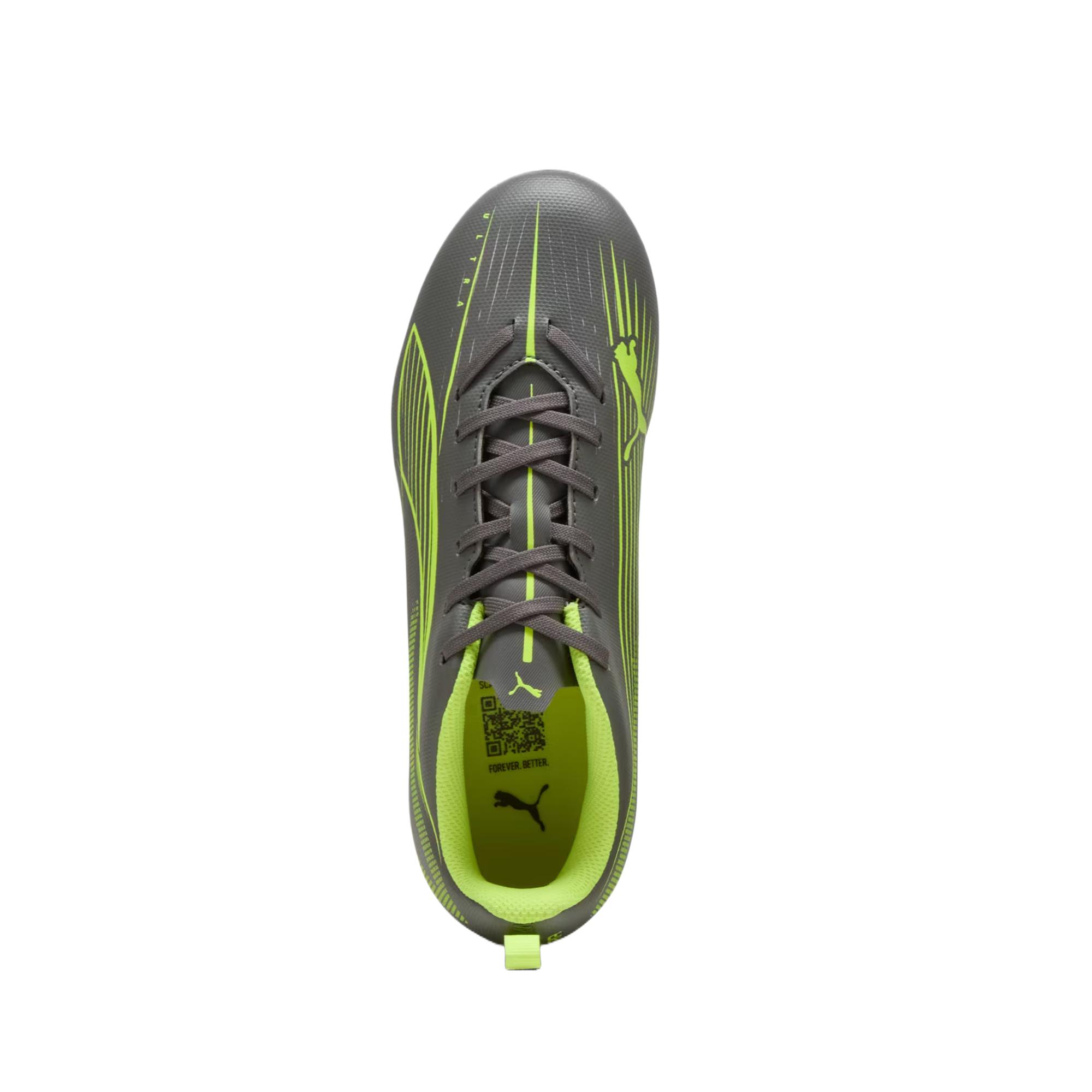 Ультра 5 коллекция play низкие детские футбольные бутсы kids PUMA, серый/зеленый — фото 4