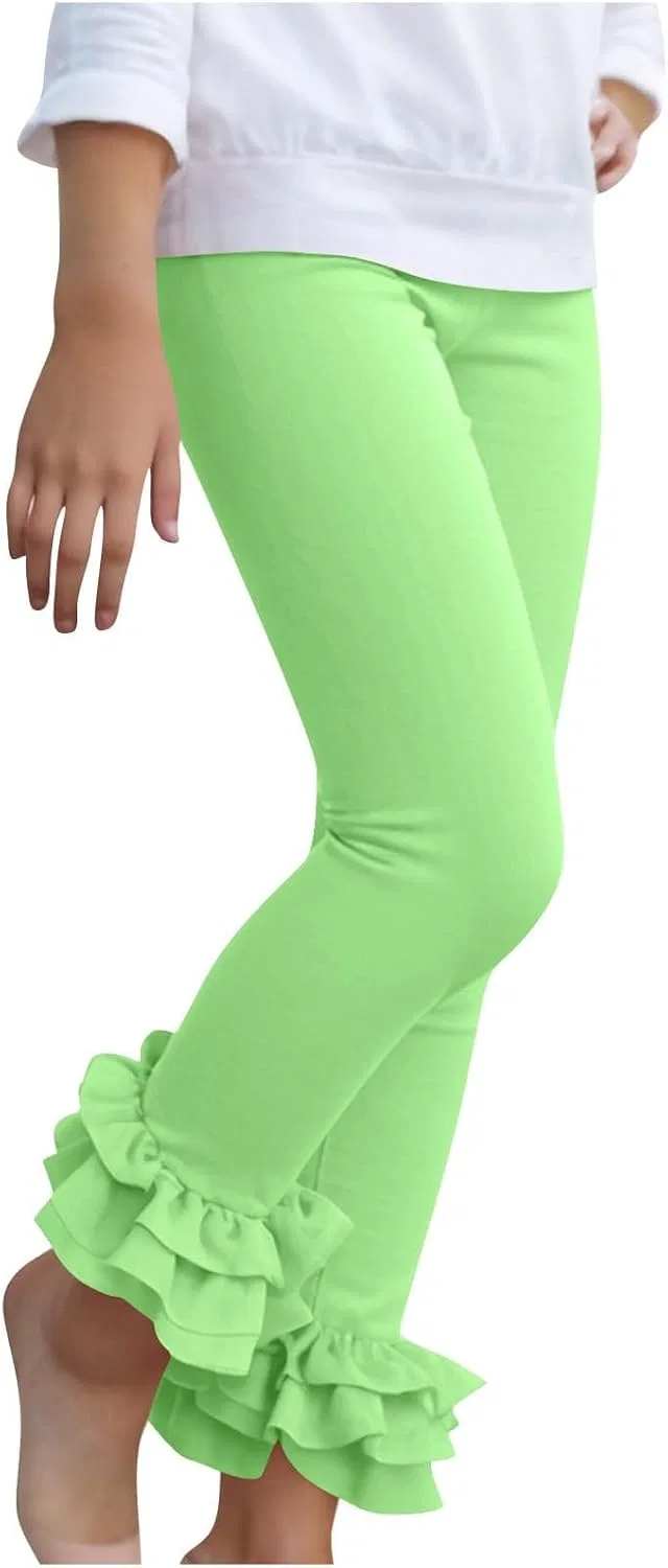 Леггинсы хлопковые для девочек, Light Green — фото 2