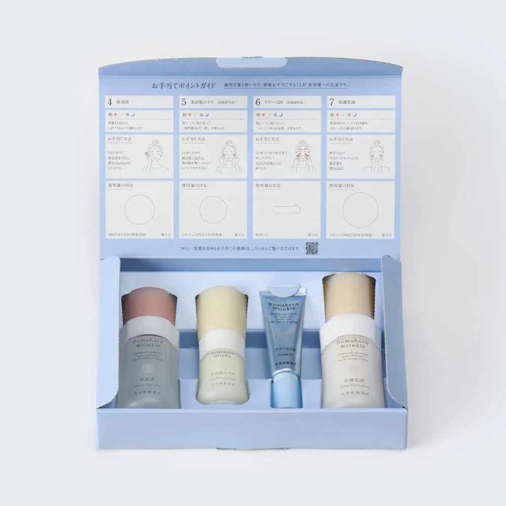 Набор для ухода за кожей Domohorn Wrinkle Basic 4-Piece Half Set, 30-дневный запас Saishunkan Pharmaceutical Co., Ltd. — фото 2