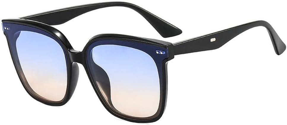 

Модные винтажные солнцезащитные очки с заклепками, большие солнцезащитные очки для женщин, мужские солнцезащитные очки для вождения и путешествий, женские солнцезащитные очки UV400 TKKTLLT, Black Blue Yellow