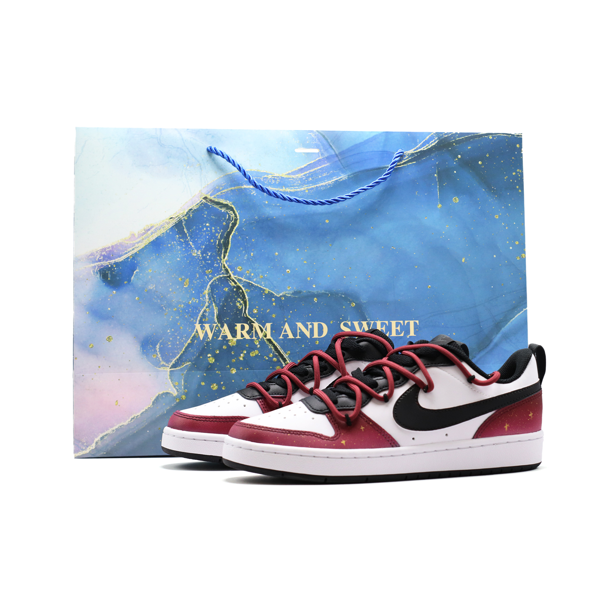 

Nike Court Borough Gradient Xingying Low 2 устойчивые к истиранию низкие детские скейтбординговые кроссовки Purple для подростков