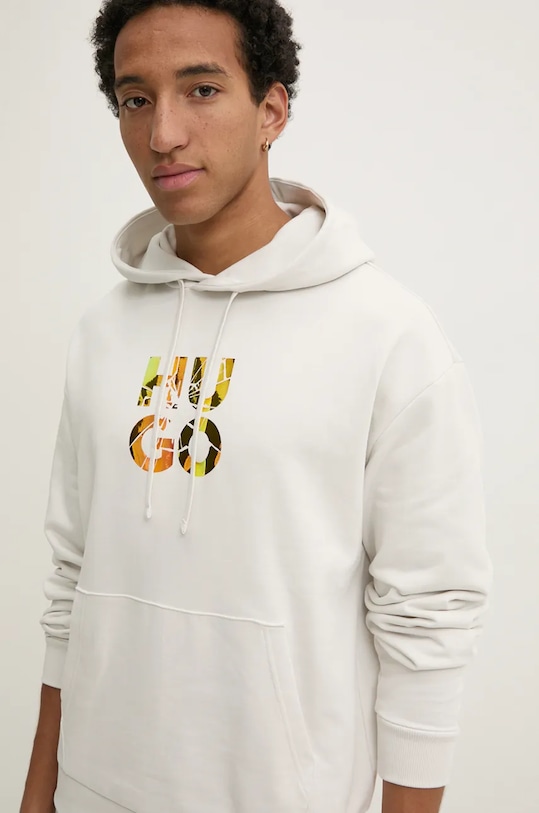 

Хлопковая толстовка Hugo, бежевый