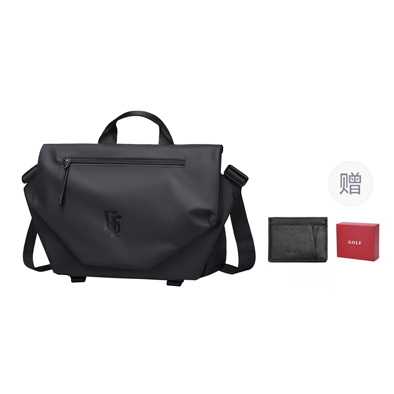 

GOLF Синтетическая кожаная сумка-мессенджер с клапаном, Black (Style 2)+Cow Leather Card Holder 1 Pc