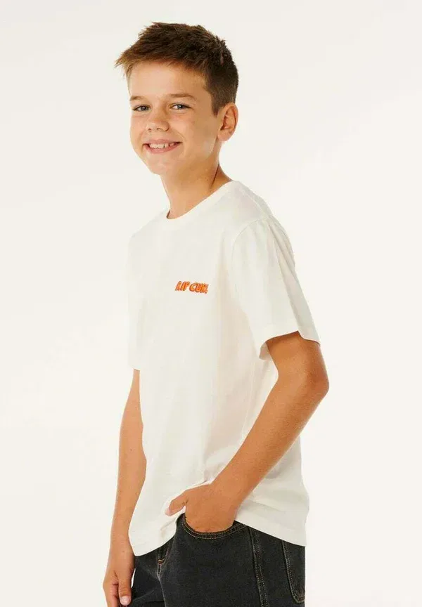 Футболка с коротким рукавом Eternal Shred Logo Print T-Shirt Rip Curl, цвет кость — фото 4