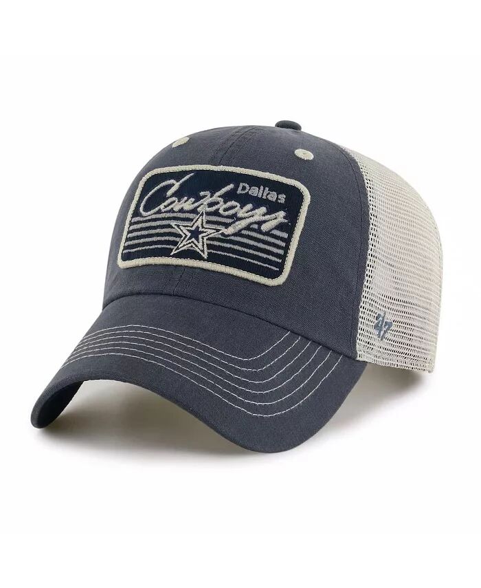

Мужская темно-синяя состаренная натуральная состаренная кепка Dallas Cowboys Five Point Trucker Clean Up Adjustable '47 Brand